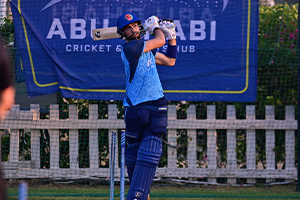 Ibrahim Zadran plays a fine Pull Shot during the session