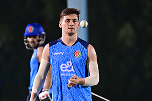 Noor Ahmad during the Practice Session ahead of the T20I series against Bangladesh