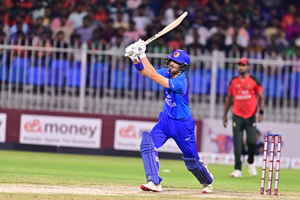 Sediqullah Atal plays a big lofted shot