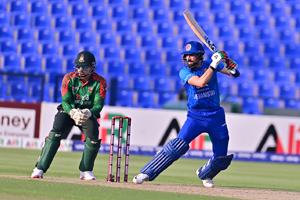 Ibrahim Zadran plays one through the off-side