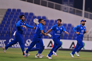 AfghanAtalan celebrate the wicket of Tanzid Hassan