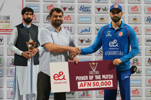 Ibrahim Zadran was named Player of the Match for his terrific 95 runs in the second ODI
