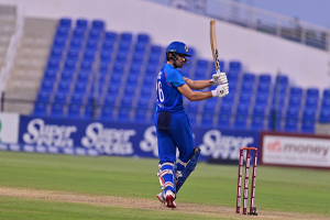 Sediqullah Atal batting during the third ODI against Bangladesh