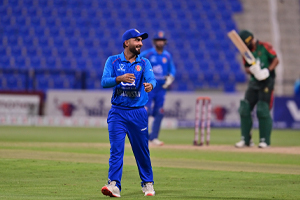 The skipper Hashmatullah Shahidi during the third ODI match against Bangladesh